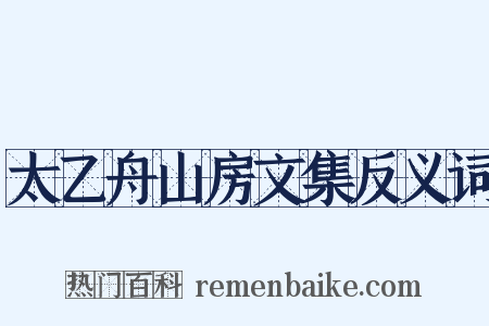太乙舟山房文集反义词是什么意思的图片